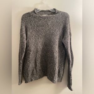 American Eagle Women’s Green Gray Knit Sweater High Neck Textured